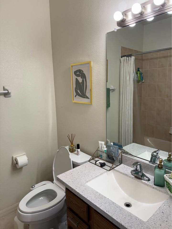 Guest bathroom with modern vanity